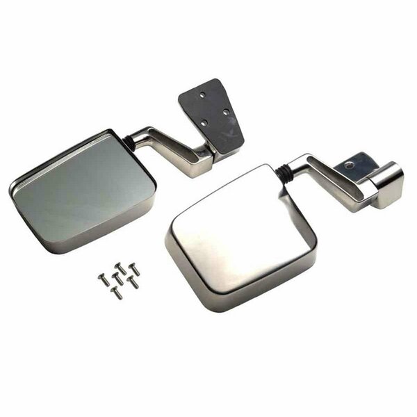 Kentrol Polished Silver Mirror Kit for 1988-06 Jeep Wrangler YJ & TJ - Set of 2 30475